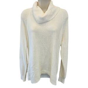 NWT 89th + Madison white fluffy furry sz L tunic sweater statement warm soft